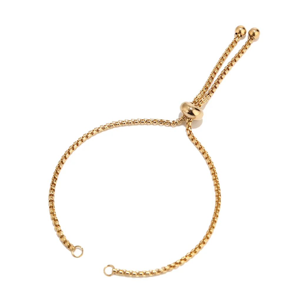 2 шт. Регулируемая цепочка-слайдер из нержавеющей стали с 2 петлями для изготовления ювелирных изделий, соединители для браслетов