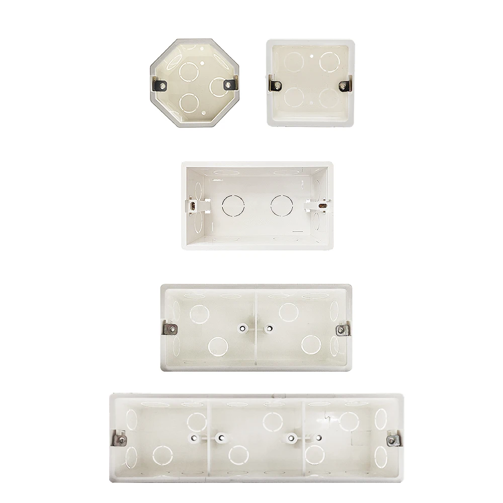 UBARO Wall Socket Light Switch Installation Concealed Box PC Plastic Fireproof Material White Surface Outlet Junction Multi Case