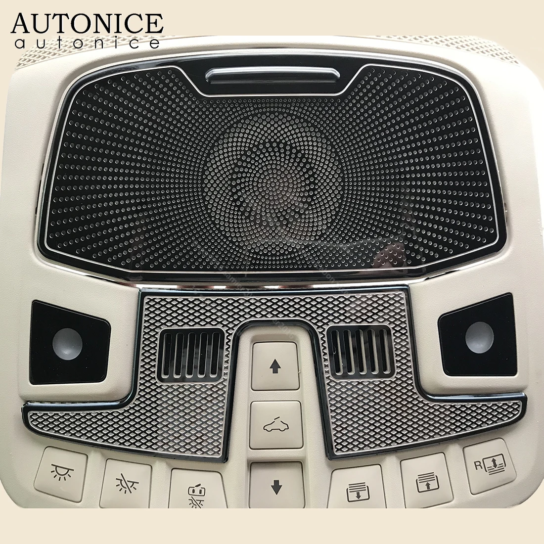 2pc Front Reading Lights Speaker Loudspeaker Box Cover Trim Fit for Ford F-150 F-250 F-350 F150 F250 F350 Expedition 2017-2021