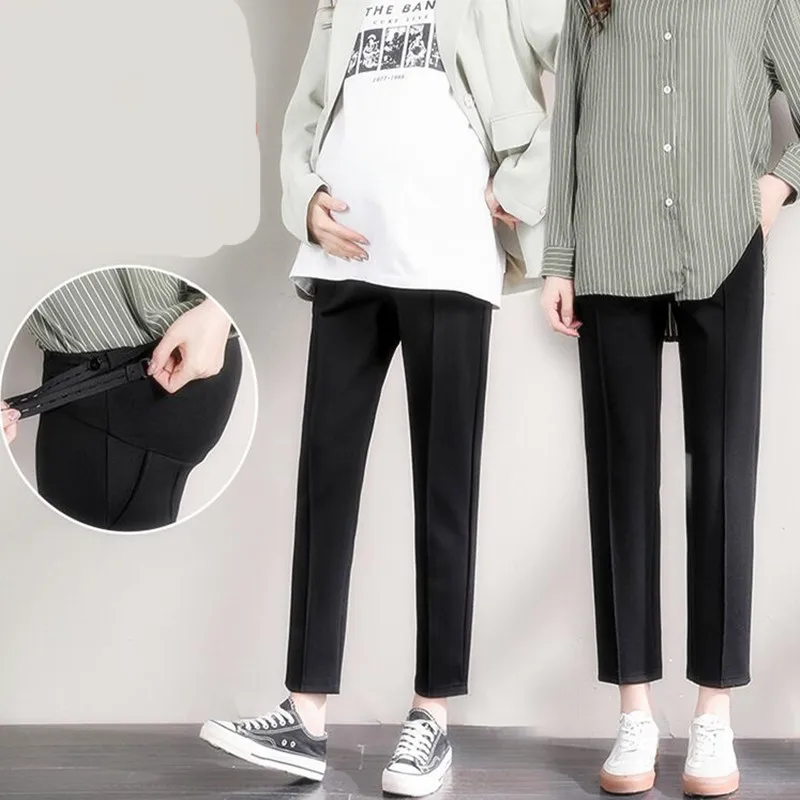 

Однотонные штаны для беременных женщин, леггинсы, весна/осень, тонкие стильные модные повседневные штаны для беременных женщин, штаны для живота