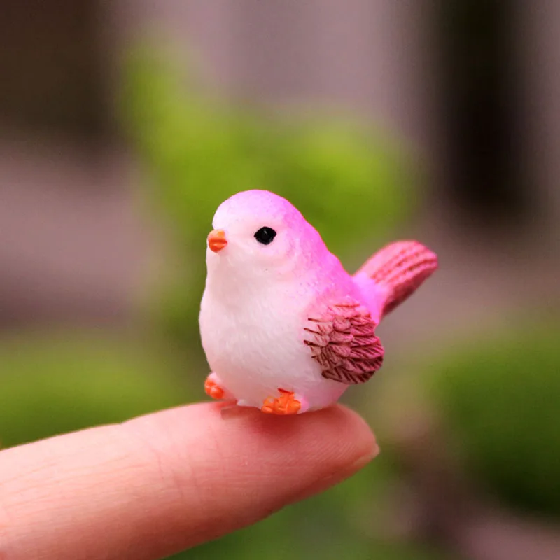 Miniature Figurines Little Birds Figure Simulation Animal Model Cartoon Fairy Garden Decoration Dollhouse Resin Craft