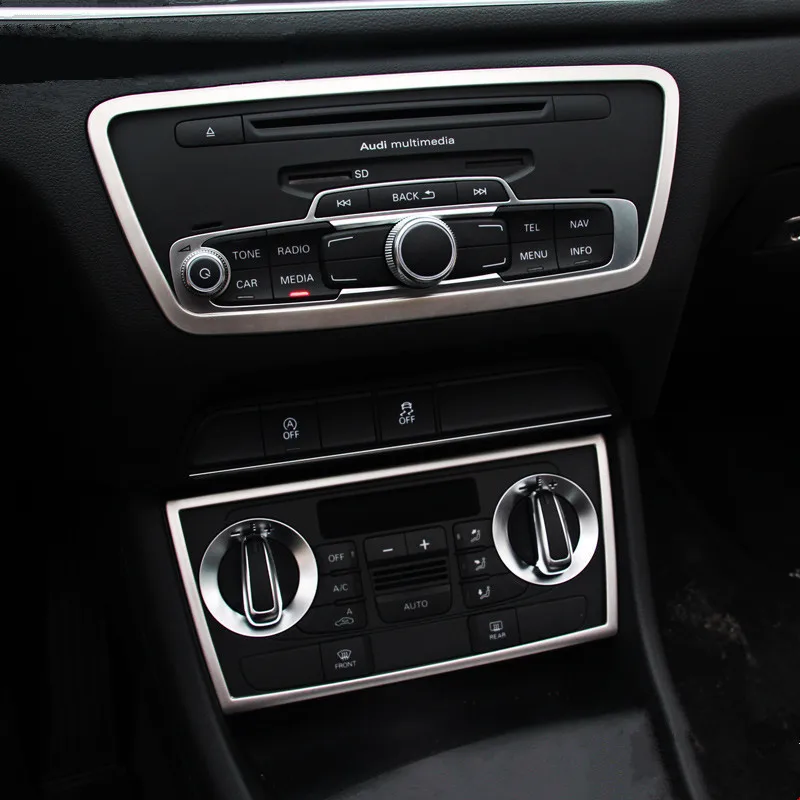 Car Accessories For Audi Q3 2012-16 Central CD Panel Cover Trim Air Conditioner Outlet Frame Door Armrest Decoration Strips