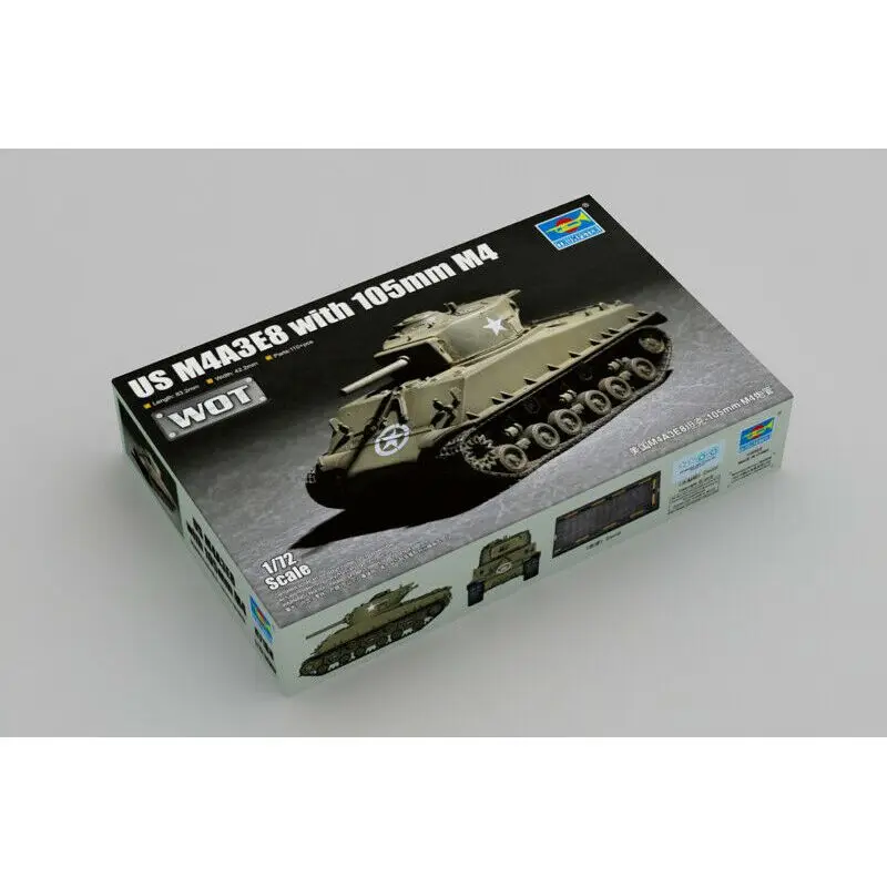 Trumpeter 07168 1/72 U.S. M4A3E8 w/105mm - Scale Model Kit