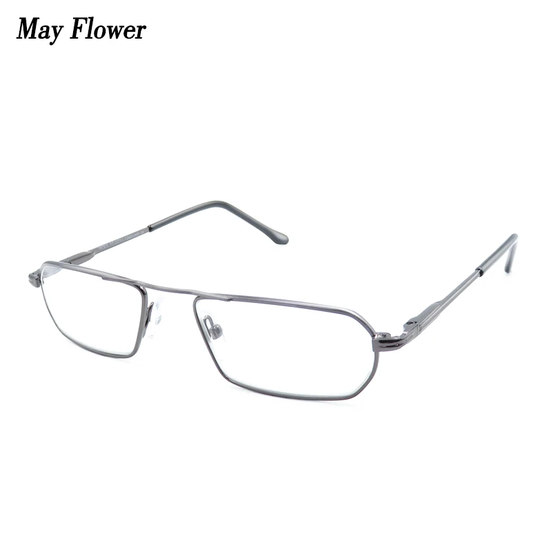 May Flower Utra-thin Metal Alloy Reading Glases Super-fine Rhombus Frame Presbyopic Eyewear Light Reading Eye Glasses Men Women