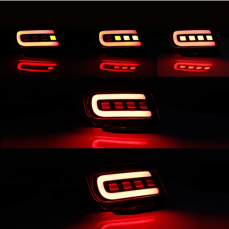 Car Rear Bumper Reflector LED Lights,Function as Tail,Brake & Fog Lights For 2010-2019 Toyota Land Cruiser Prado 150 LC150 FJ150