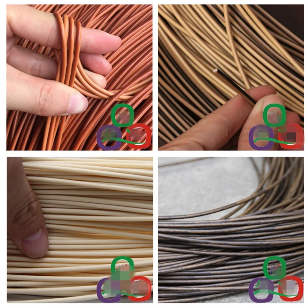 500G 3mm diameter coffee imitation round synthetic rattan weaving raw material plastic rattan for knit and repair chair table