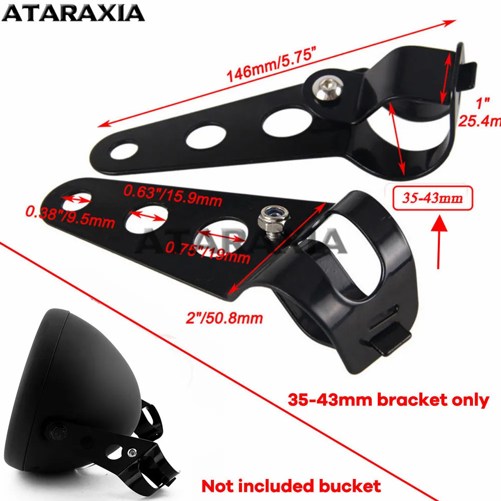 7 Inch Motorcycle Headlight Housing Bucket & Bracket – Matte Black, Sealed Assembly, Includes Bulbs