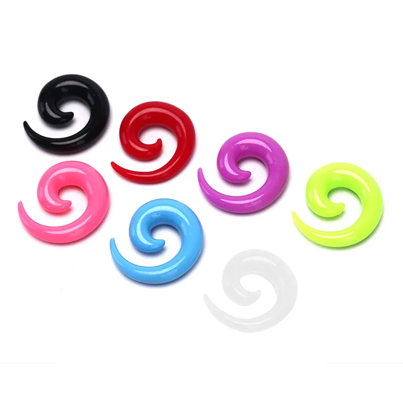 16Pcs Acrylic Spiral Taper Tunnel Ear Stretcher Plugs Expanders Body Jewelry Drop Ship Tragus Ear Plugs Flesh Tunnel Piercing