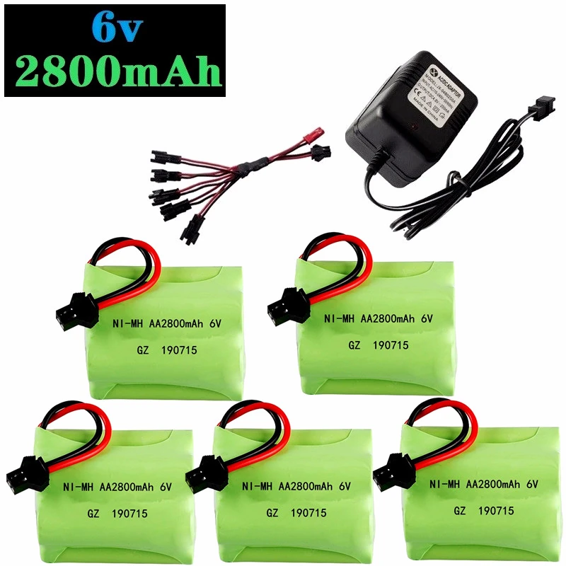 ( SM PLUG ) 6v 2800mah NiMH Battery For Rc toys Cars Tanks Truck Robots Boats Guns 6v Rechargeable Battery Ni-MH AA Battery Pack