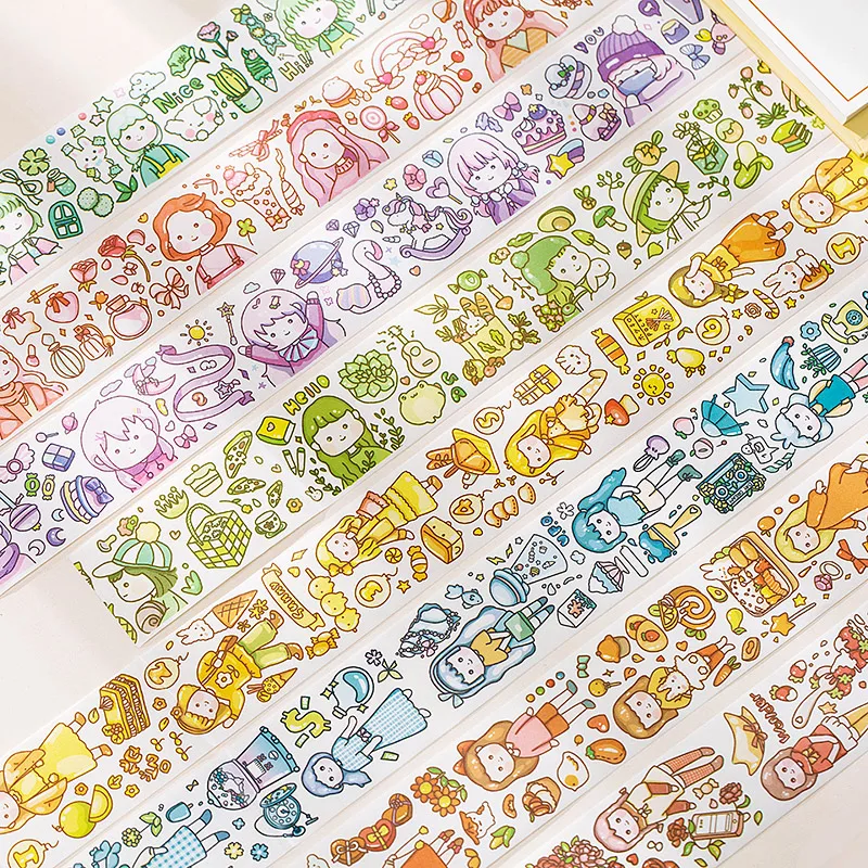 Cute coco Girls' daily life  Washi Tape Adhesive Tape DIY Scrapbooking Sticker Label Kawaii Japanese Masking tape