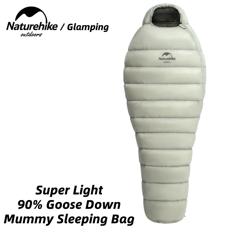 Naturehike Camping Goose Down Sleeping Bag 10D Nylon Outdoor Thick Winter Camping Keep Warm Glamping Sleeping Gear NH21YD001