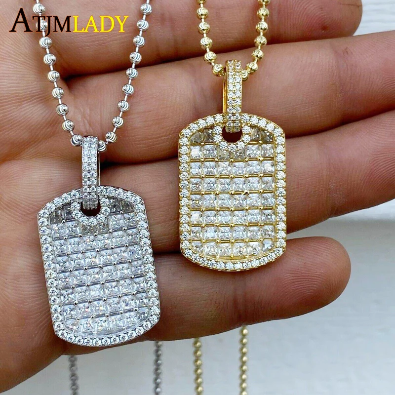 Iced Out Bling Pendant Necklace For Men Women 2021 New Fashion Geometric 5A Cubic Zircon Paved Necklace Hip Hop Jewelry