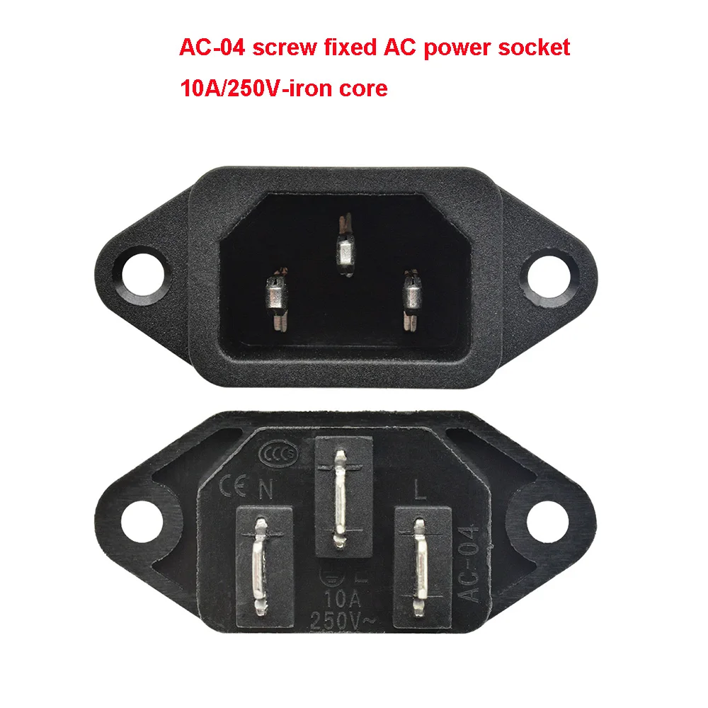 1Pcs AC-04/AC-01A Power Rocker Switch Iec 3 Pin 320 C14 Inlaat Stopcontacten Switch Connector Plug 10A 250V