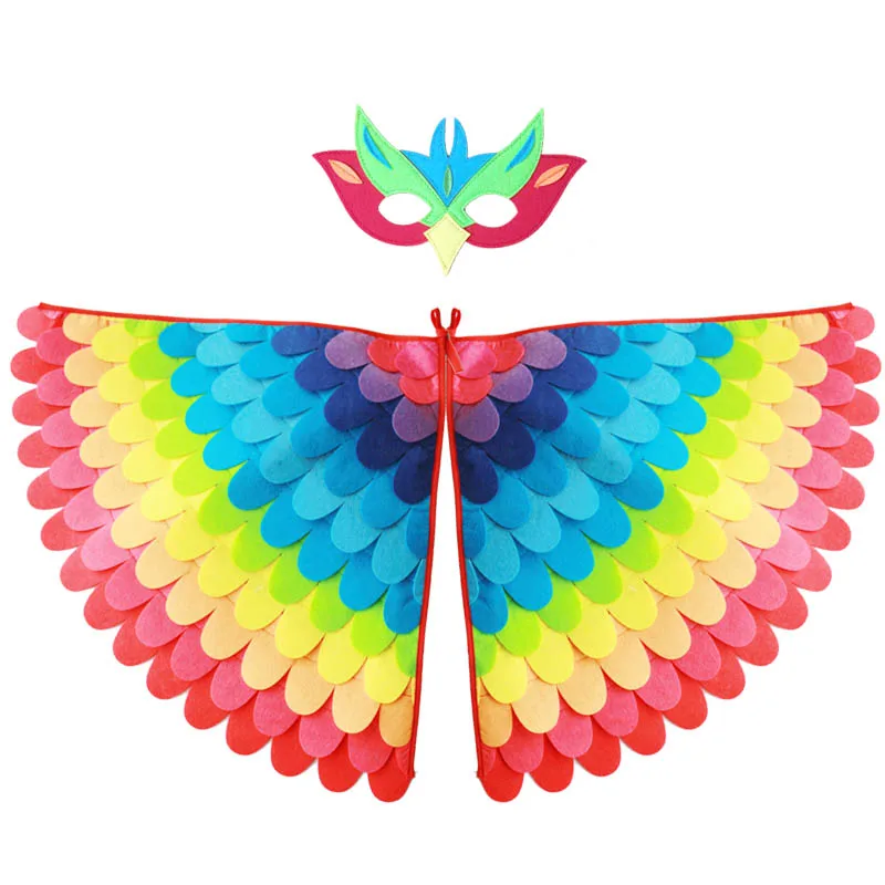 Children\'s Animal Dress Up Felt Wings Wings Party Cosplay Felt Mask Halloween Costume Butterfly Wings Factory Wholesale