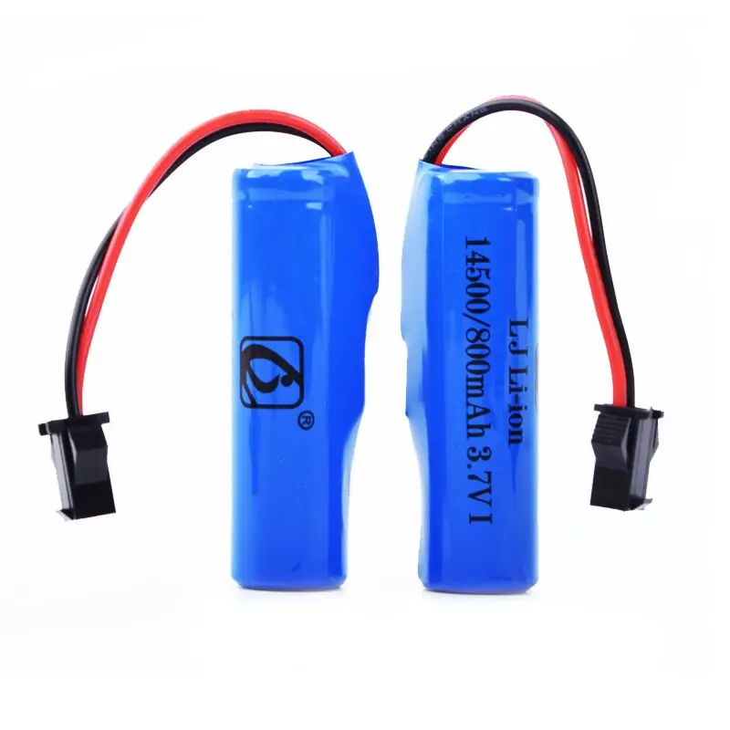 Batería recargable para juguetes a control remoto, pila de 3,7 V, 800mAh, 14500 v para C2 D828, helicóptero, coche, Baot, tanque, pistola, camión, tren, motocicletas