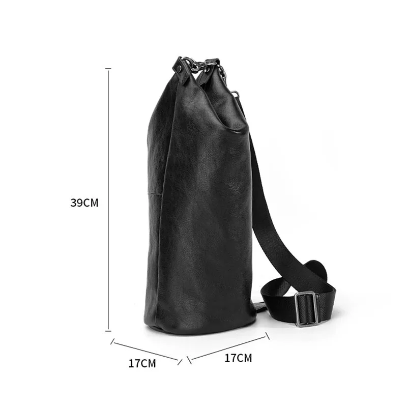 AETOO – sac incliné à une épaule, sac de tête en cuir, sac cylindrique en cuir, sac tendance pour hommes