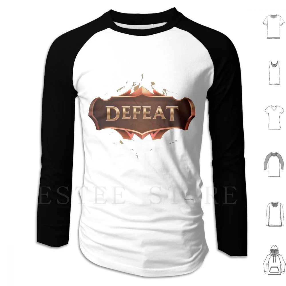 Defeat Logo Hoodies Logo Moba Pvp Art Video Game Paint Design Amazing Victoire Win Gg Good Defeat Défaite Lose