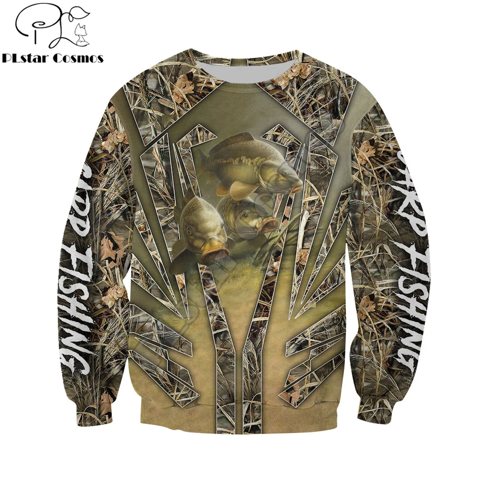 Carp Fishing Camo 3D All Over Printed Mens Autumn Hoodie Sweatshirt Unisex Streetwear Casual Zip Jacket Pullover KJ586