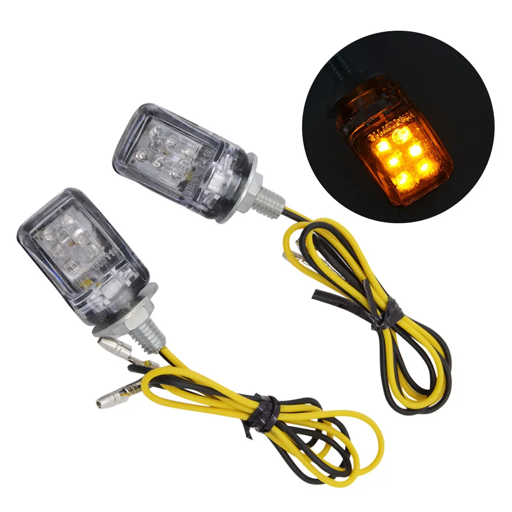 

LED Motorcycle Mini Turn Signal Lights Blinker flashing Indicator 12V Housing Chrome Car Trucks 6mm Bolt Screw Lamp Bulb Power