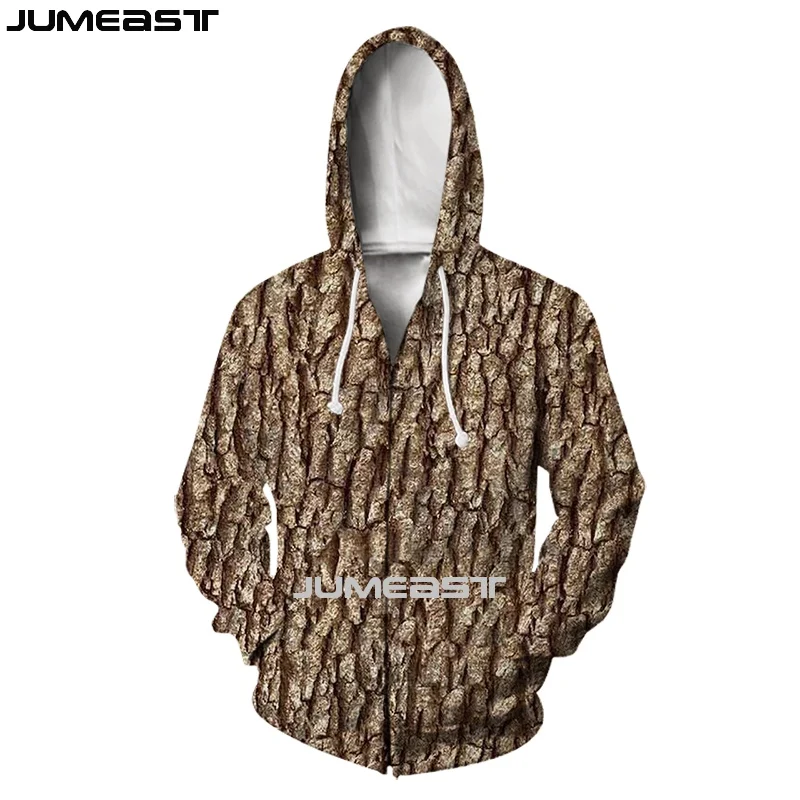 Jumeast  Men Women 3D Sweatshirts Bark Oversized Coat Streetwear Harajuku Casual Jacket Pullover Fashion Spring Zipper Hoodies