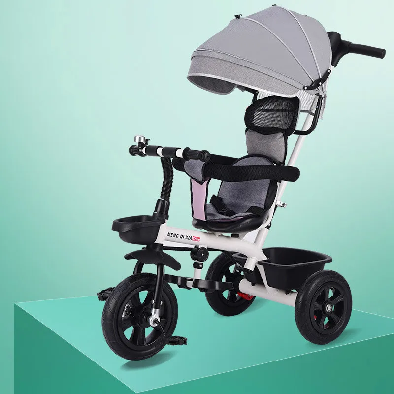 2 In 1 Kereta Dorong Bayi Anak Sepeda Roda Tiga Sepeda 1-6Y Stroller Payung Mobil untuk Anak-anak Anak Sepeda Roda Tiga Kereta Dorong Sepeda Bayi