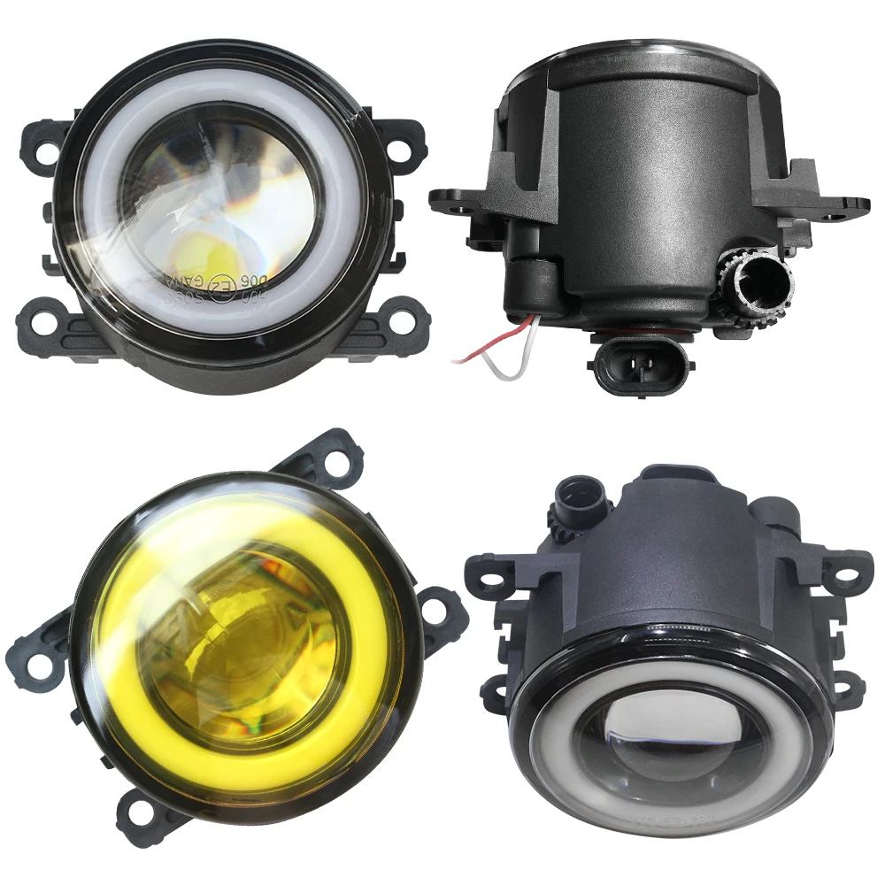 2 X Car Styling Front Fog Light LED Halo Ring Angel Eye Daytime Running Light 4000LM 12V For Renault Logan 2004-2015