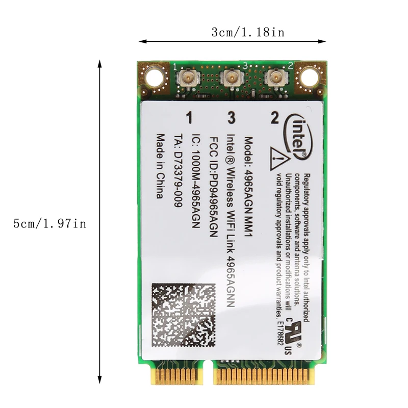 ミニpci-eワイヤレスカード 4965agn nm1,300mbps,デュアルバンド,wifi接続