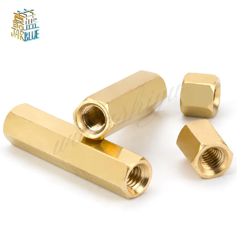 10/50pc Solid Brass Copper M2 M2.5 M3 M4 Hex Standoff Hexagon Pillar M-F F-F Male-Female Female Spacer for PCB Board Motherboard