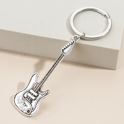 New Voice Keychain Guitar Key Ring Musical Instruments Key Chains Star Artist Gifts For Women Men Rock Punk Jewerly Handmade