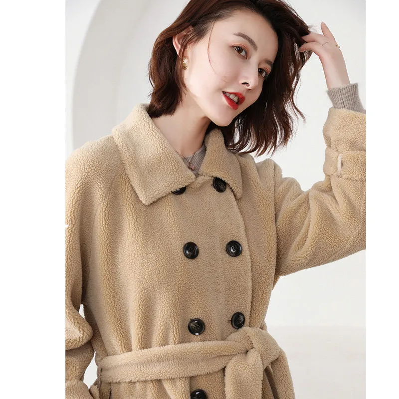 Winter Coat Women Autumn Clothes 2020 Real Fur Coat Female Wool Jacket Korean Vintage Sheep Shearling Tops Manteau Femme ZT4339