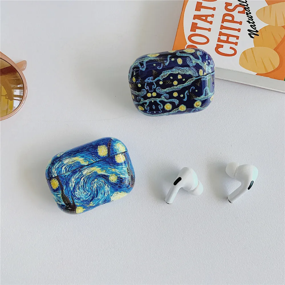 Para airpods pro caso de luxo casca dura airpods3 pintura a óleo caso fone ouvido ar pods acessórios para apple airpods pro casos