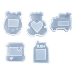 Kawaii Bear Shaker Charm Silicone Mold Cute Animal Mould Resin Jewellery keychain Making Shake Shake Decoden Cabochon DIY