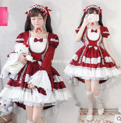 

The New Original maid outfit COS clothes gothic tuxedo skirt lolita daily full suit women's Lolita light lo Niang skirt