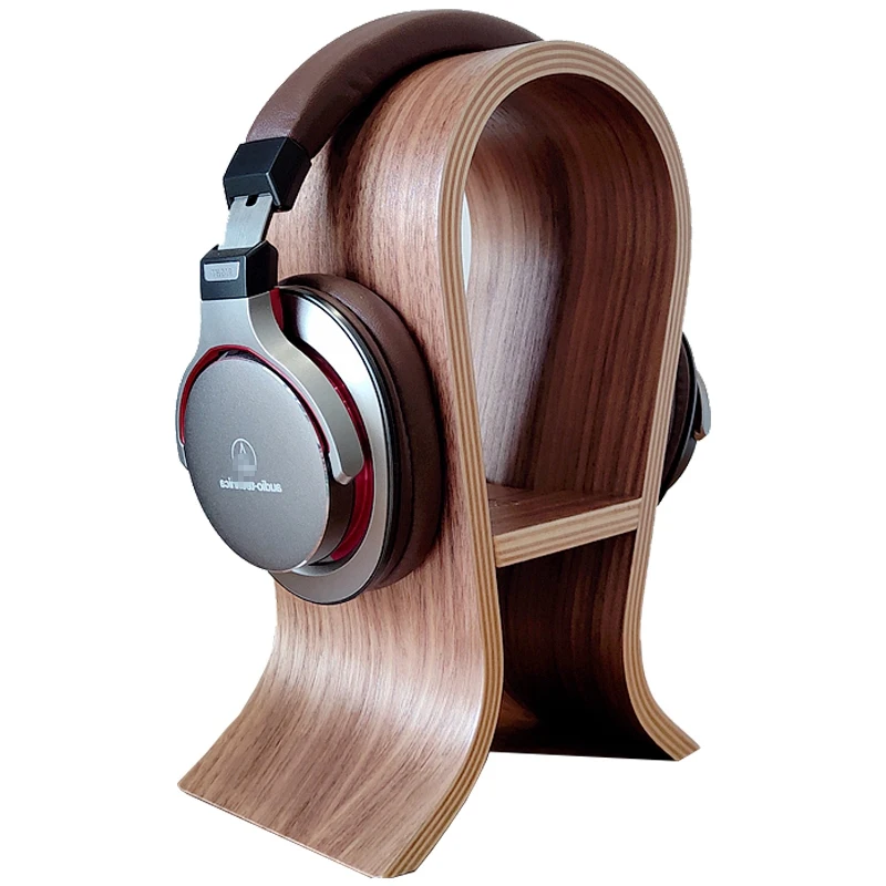 Support universel pour écouteurs en bois, crochet de suspension pour casque, support pour écouteurs en forme de U, affichage de bureau avec enroulement, en vente, 1 pièce