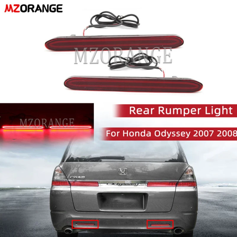 

2Pcs LED Rear Bumper Reflector Light For Honda Odyssey 2007 2008 Stop Signal Brake Warning Parking Fog Lamp Car Accessories