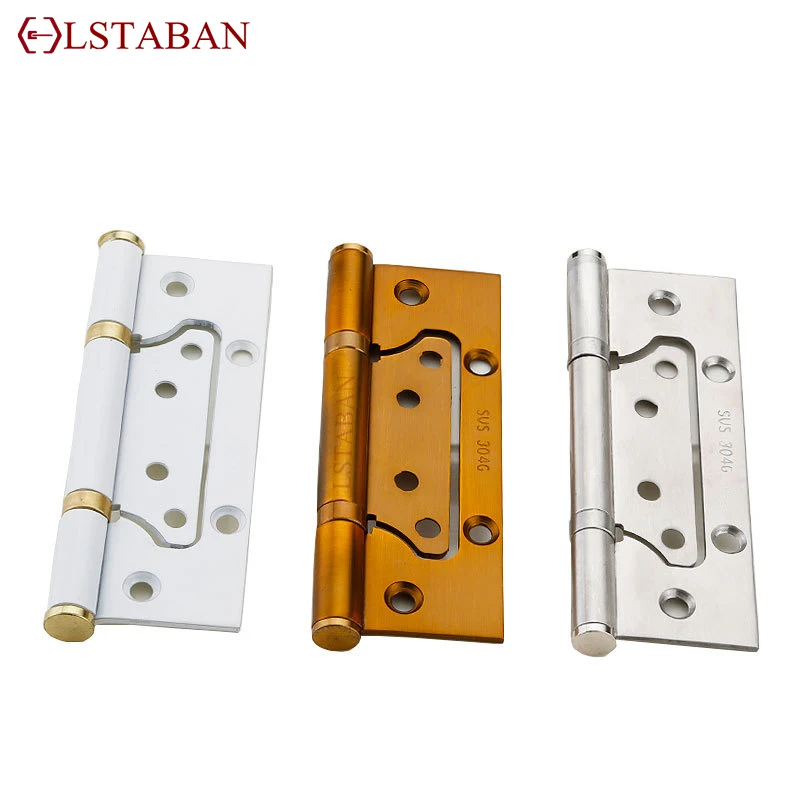 1 Pair Furniture Accessories 304 Stainless Steel Hinge 5 Inch Slotless Door Hinge Thickened Mute Door Hinge 2 Pieces