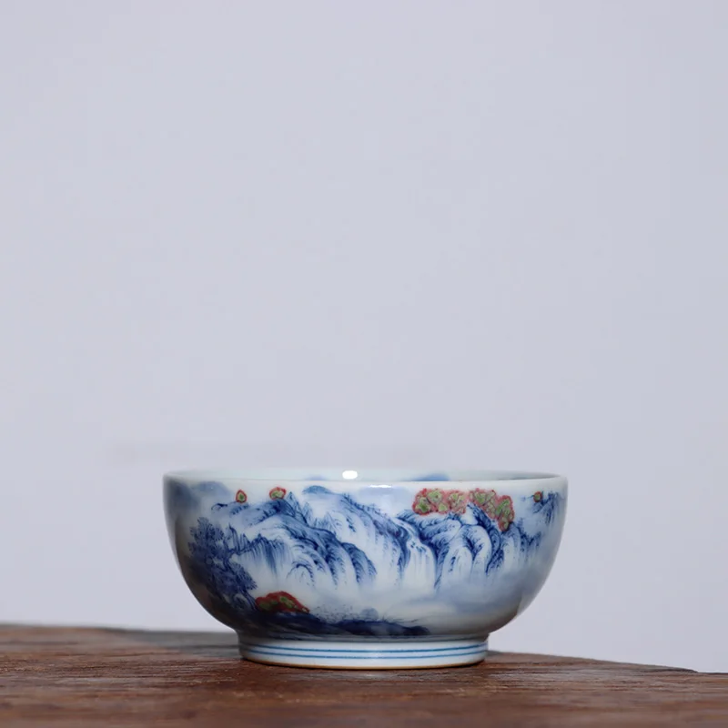 |Blue and white landscape youligong JingLin hidden pu-erh tea cup 130 cc