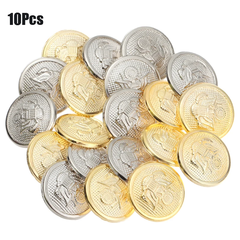 10PCS 15mm Round Metal Eagle Badge Blazer Button Eagle Button Sewing Clothing Eagle Button Blazer Suits Uniform DIY Decoration