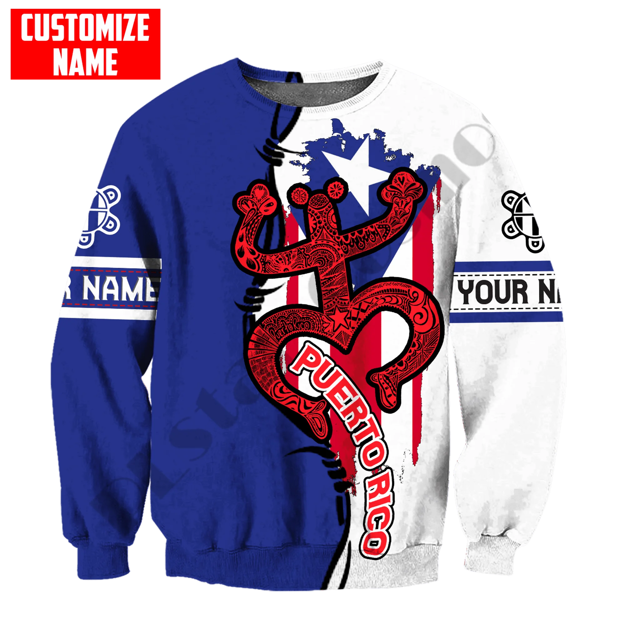 PLstarCosmos 3Dprint Newest Puerto Rico Frog Custom Name Harajuku Streetwear Funny Causal Unique Unisex Hoodies/Sweatshirt/Zip 3