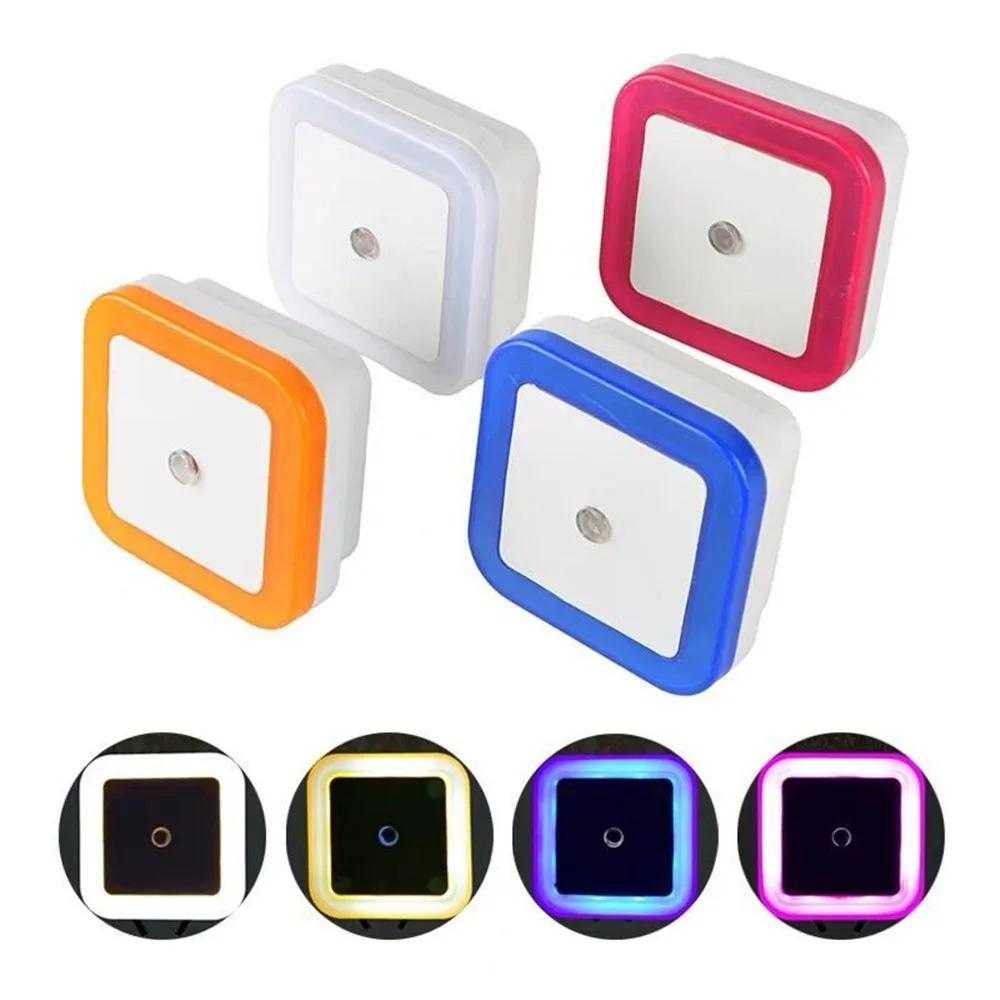 EU/US Plug-in LED Night Light Dusk-to-Dawn Sensor Bedroom Bathroom Kitchen Hallway Stairs Daylight White light lamp