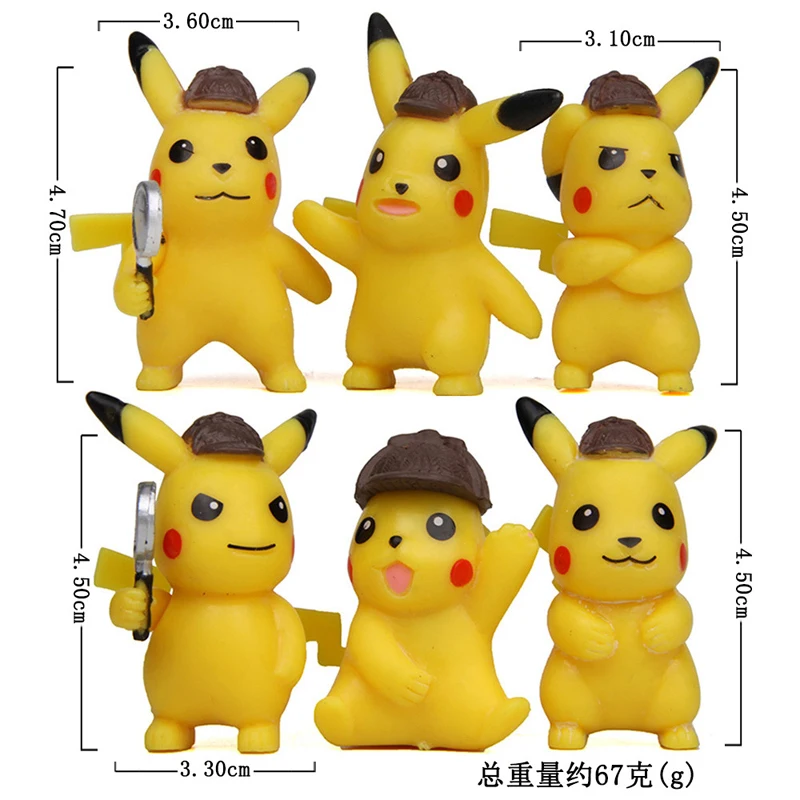 6pcs/lot TAKARA TOMY Pikachu Action Figures Toys Cute Pokemon DIY PVC Figures Toys Model for Kids Children Gifts