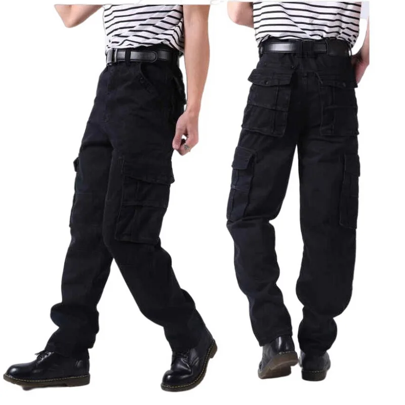 Men Jeans Multi-Pocket Cargo Jeans Denim Pants Men's Large Pocket Denim Trousers Increase Men Casual Skate Jeans