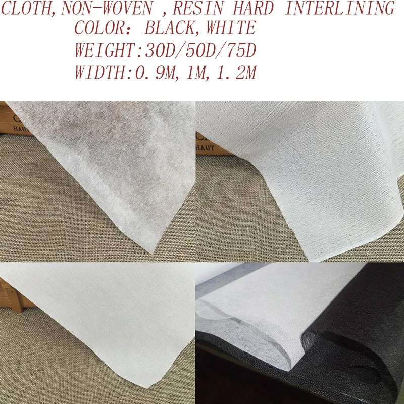 Branco preto cinza único duplo lados adesivo papel não-tecido tecido pano macio interlining forro de resina dura patchwork1527