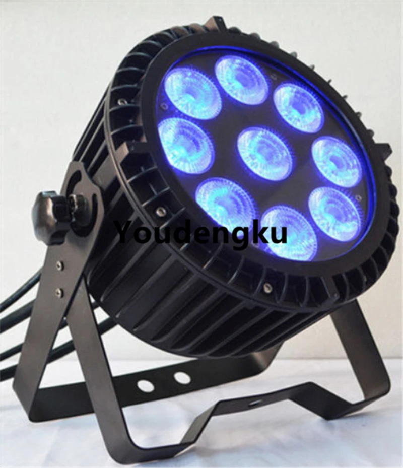 2pcs Professional LED Flat PAR ip65 led par stage lighting 9x18W RGBWA UV 6in1 DMX outdoor dj waterproof LED PAR  can light