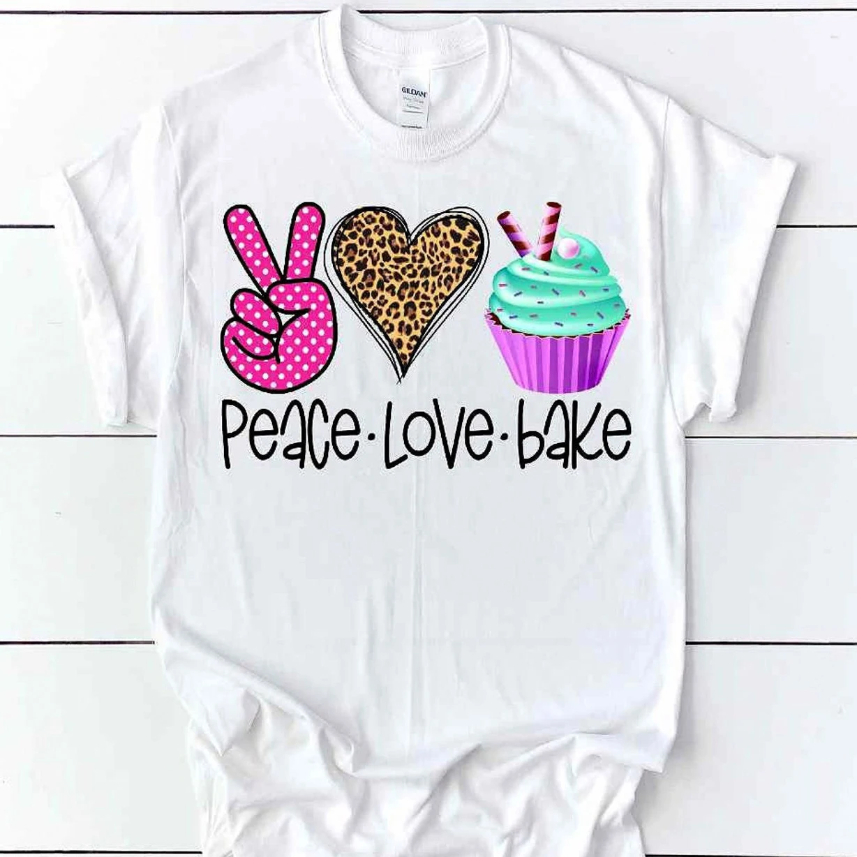 Harajuku ผู้หญิงเสื้อยืดลำลองสุภาพสตรี Basic O-คอแขนสั้นผู้หญิง Cupcake พิมพ์เสื้อยืดผู้หญิง,Drop Ship