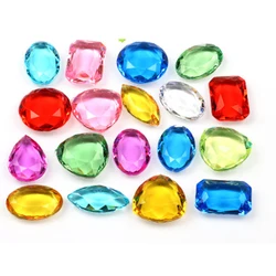 10 stks/partij 20-25mm Acryl Crystal Gem Rechthoekige Ovale Diamantvorm Pion Stenen Voor Meisje Verjaardagscadeau Sieraden doos Accessoires