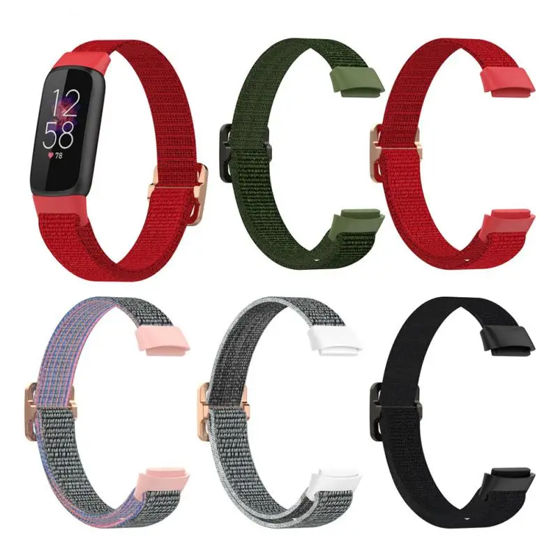 For Fitbit Luxe Durable Nylon Waterproof Elastic Braided Watch Band Smart Watch Replacement Strap 5 Optional Colors