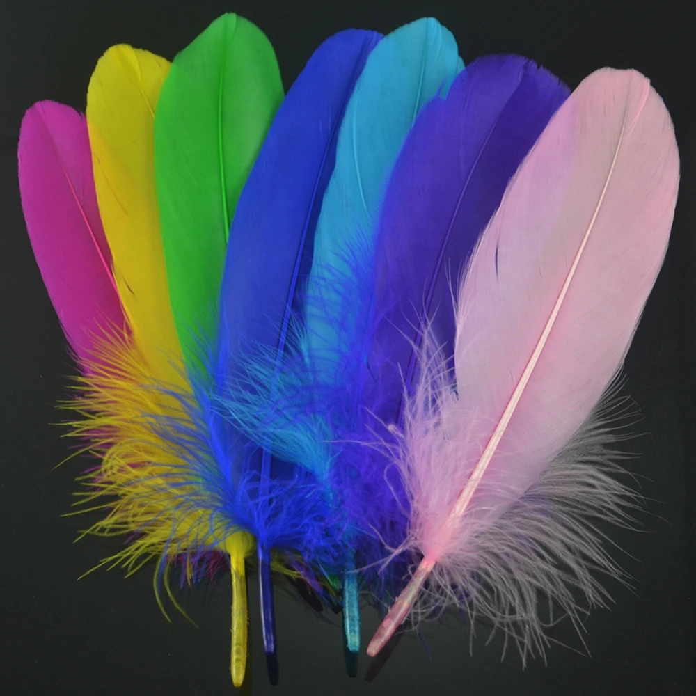 MNFT 20PCS/Lot  Mixed Color Goose Feather DIY Fishing Fly Tying Material Fly Wings Tail Making Dry Wet Fly Tying Material