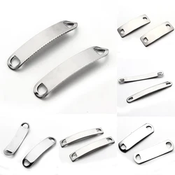 10pcs/lot Stainless Steel Connector Clasps Blank Plates Hand Stamping Tags for Necklaces Bracelets Jewelry Making Wholesale