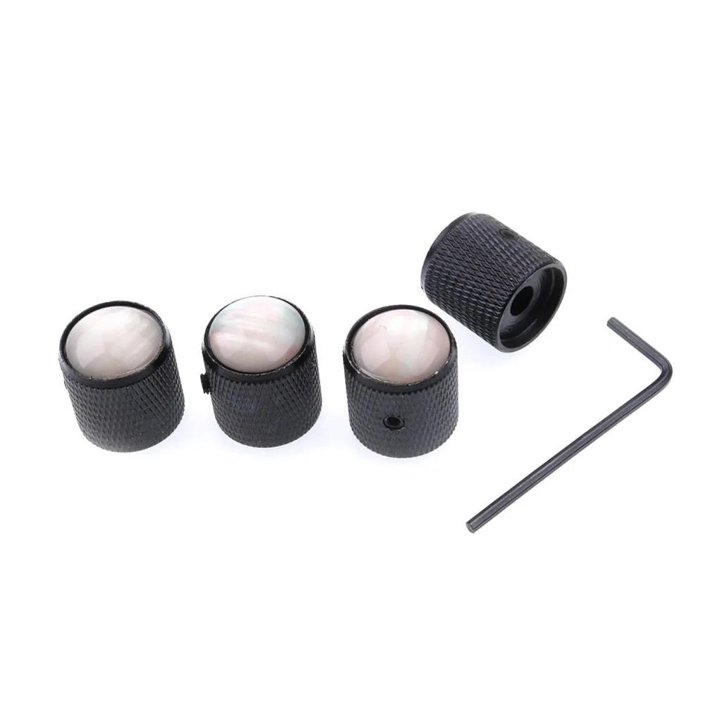 4Pcs Barrel Domed Knurled Guitar Control Knob Inlay For Tone Or Volume Knobs For Electric Guitar Bass Guitar Parts